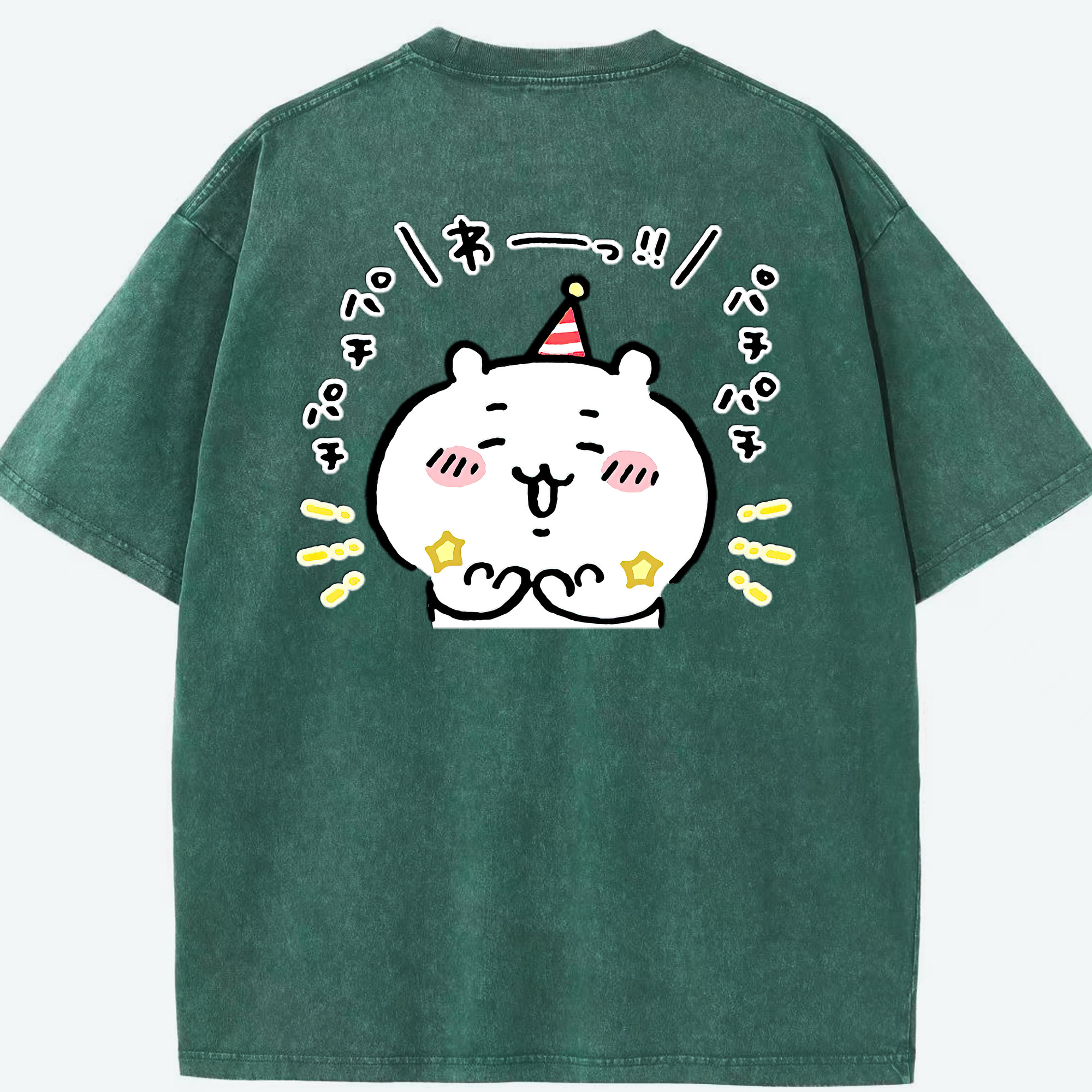 （画像用） ちいかわ ちいかわ Chii-kawa chiikawa 綿100% ヴィンテージ風 半袖Tシャツ（背面プリント）